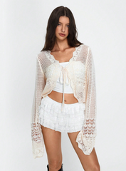 Hollow Knitted Cropped Cardigan