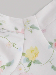 Floral Printed Shoulder Strap Tie Dress