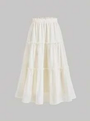 Frill Trim Ruffle Hem Skir