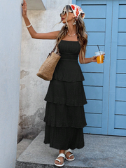 Solid Color Layered Dress