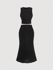 Tank Top And Maxi Skirt Elegant 2-Piece Set