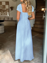 Bohemian Style Low Neck Backless Tie Strap Dress