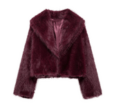Faux Fox Fur Short Coat Outwear