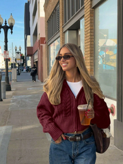 Loose Drop Shoulder Casual Cardigan