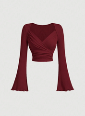 Overlapping Bell Sleeve Top