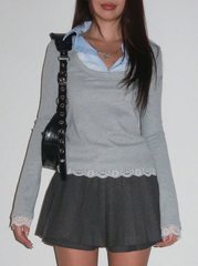 Collar Long Sleeve T-Shirt