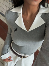 Embroidered Long Sleeve Blouse