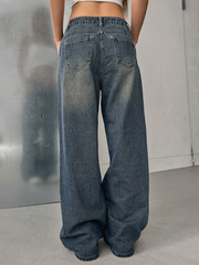 Slant Pocket Wide Leg Jeans