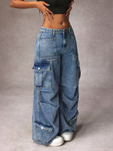 Wide-Leg Cargo Jeans