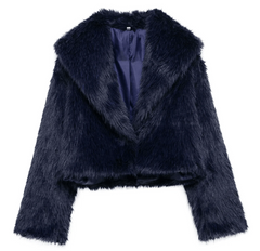 Faux Fox Fur Short Coat Outwear