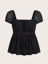 Square Neck Knot Front Tee