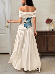 Elegant Floral Print Off-Shoulder Dress