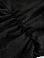 Solid Color Off-Shoulder Ruffle Slim Fit Top