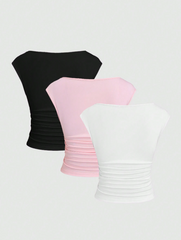 3pcs Fitted Short Sleeve Top