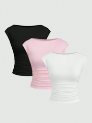 3pcs Fitted Short Sleeve Top