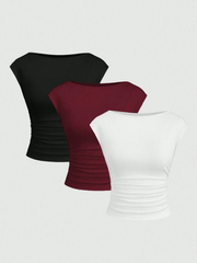3pcs Fitted Short Sleeve Top