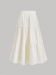 Frill Trim Ruffle Hem Skir