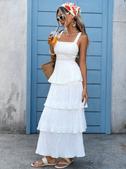 Solid Color Layered Dress