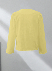 Dropped Shoulder Long Sleeve Self-Tie Front Loose Shirt