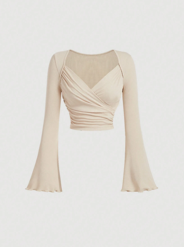Overlapping Bell Sleeve Top
