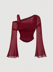 Serena Asymmetric Trump Sleeve Top
