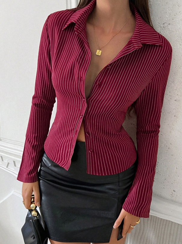 Striped Print Long Sleeve Shirt