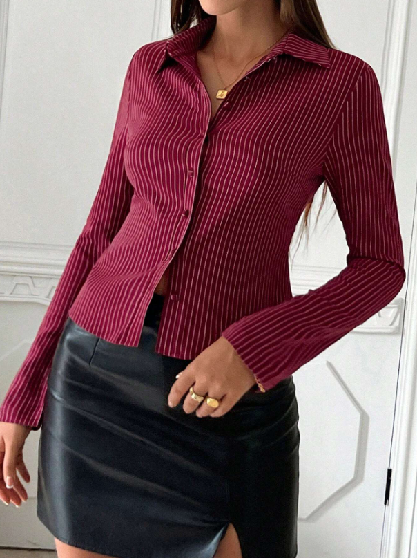 Striped Print Long Sleeve Shirt