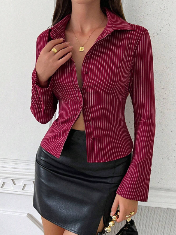 Striped Print Long Sleeve Shirt