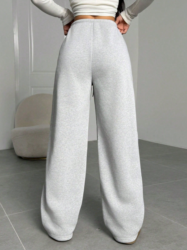 Solid Color Loose Wide Leg Sweatpants