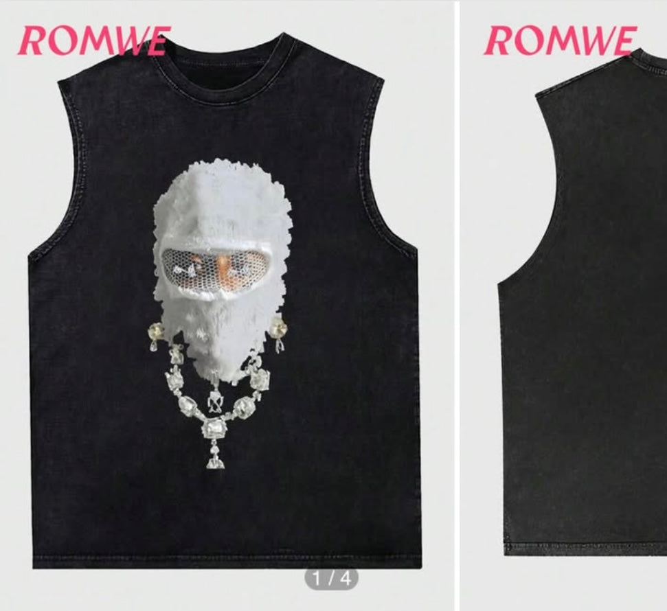 Mens's Street Style Vintage Washed Vest