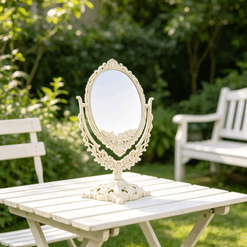 1pc European-style Vintage Double-sided Makeup Mirror