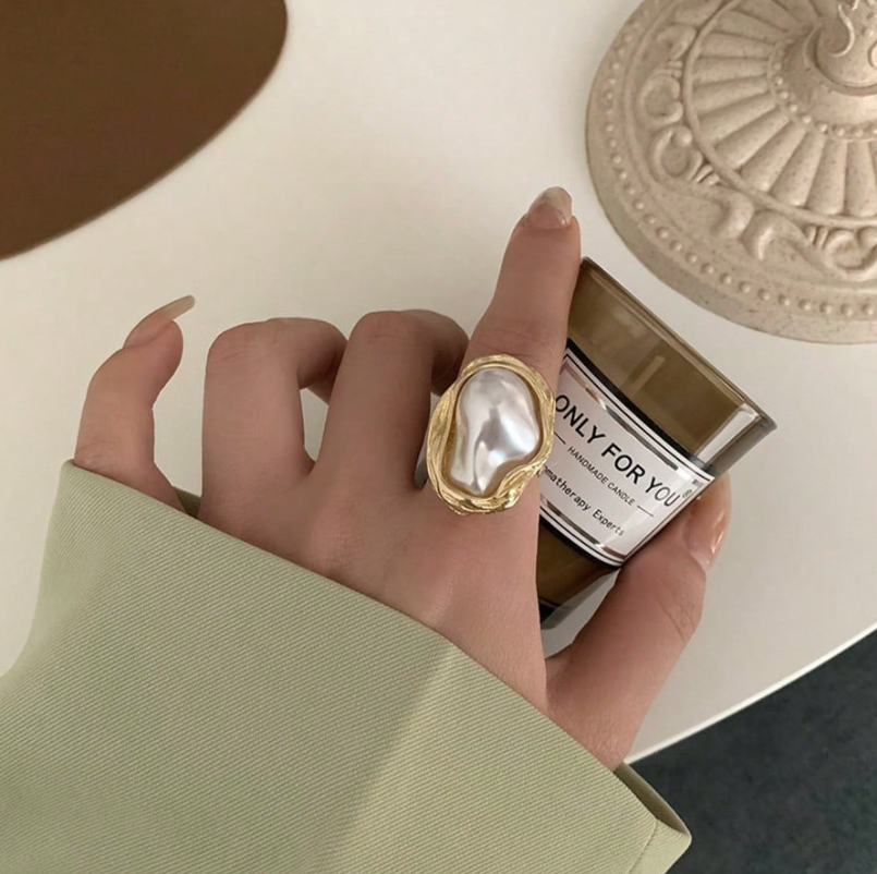 Faux Pearl Decor Ring