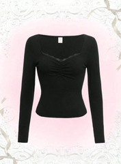 Solid Ruched Tee