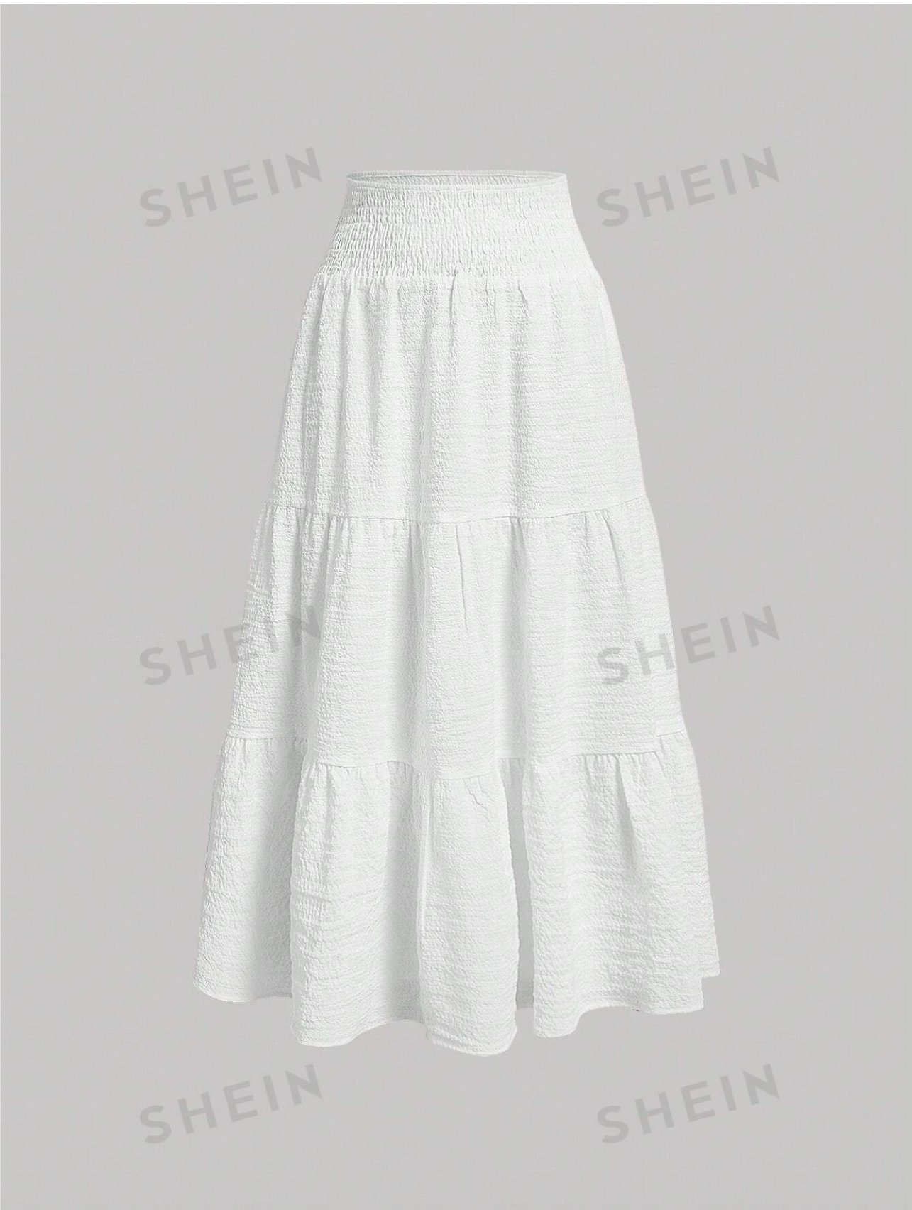 High Waist Ruffle Hem Midi Skirt