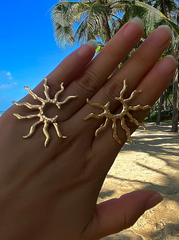Sun Design Stud Earrings