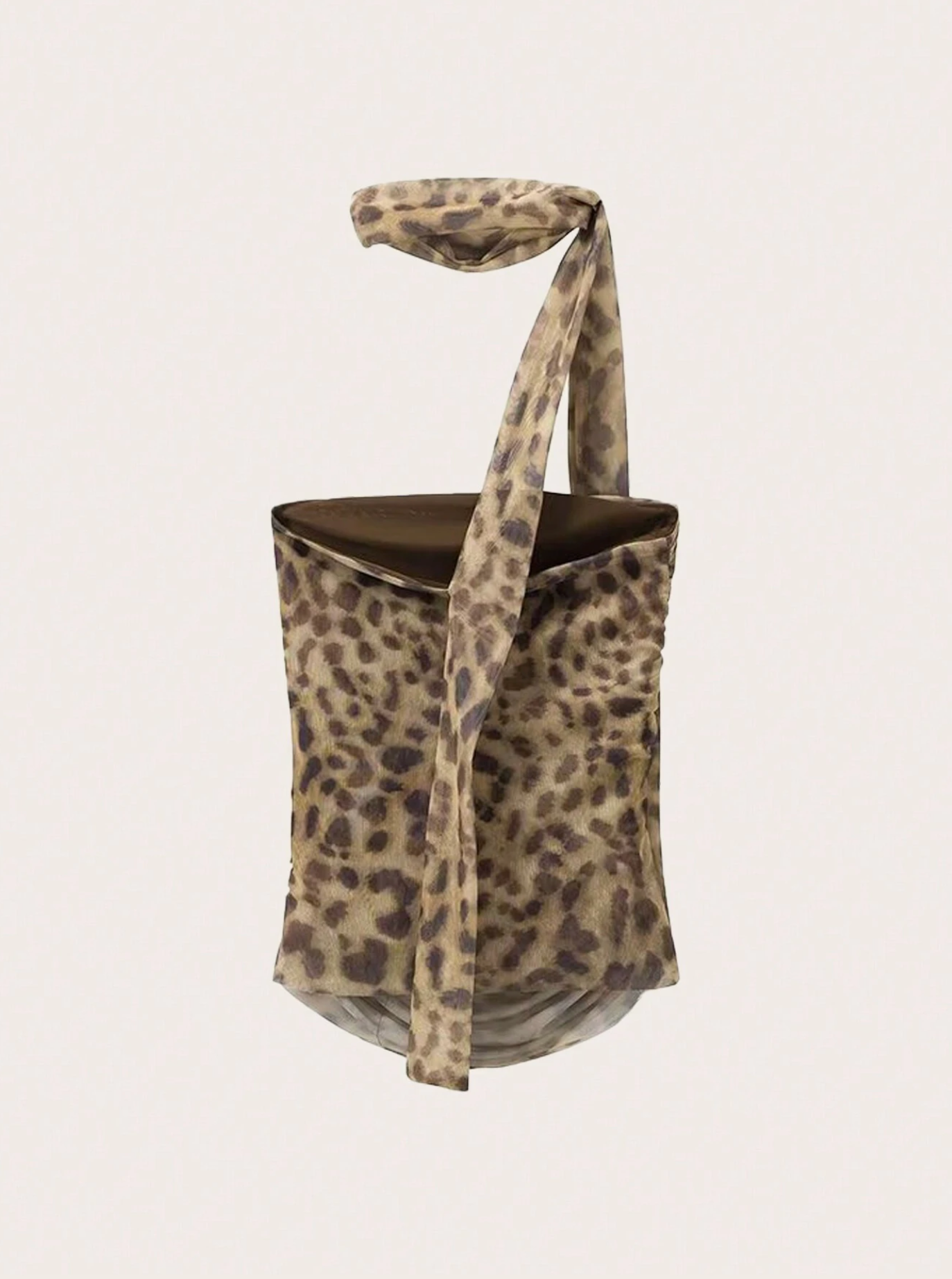 Leopard Print Bandeau Top With Ruched Detail