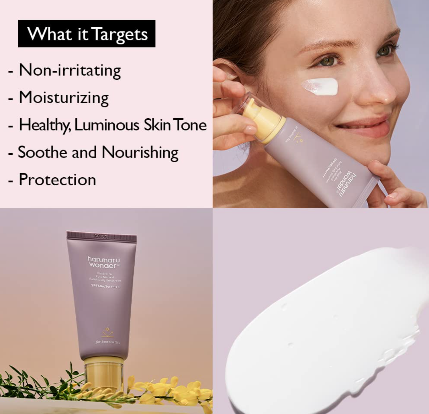 Haruharu Wonder Black Rice Pure Mineral Relief Daily Sunscreen, SPF50+/PA++++