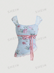 Ribbon Decorated Asymmetric Top