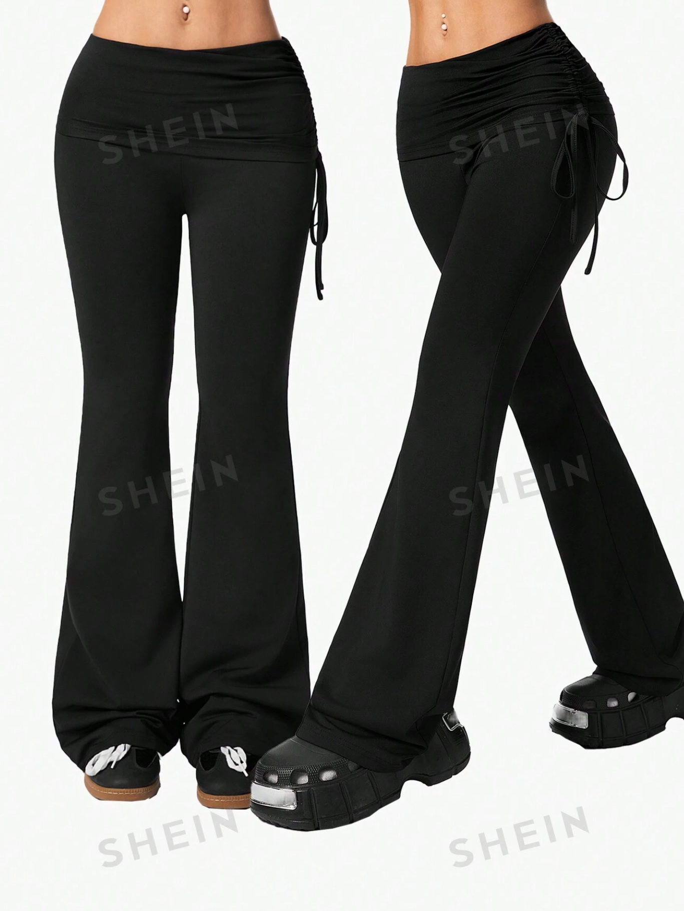 Y2K Vintage Drawstring Flare Pants