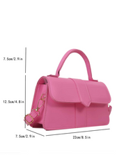 Minimalist Top Handle Flap Square Bag pink