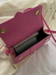 Minimalist Top Handle Flap Square Bag pink