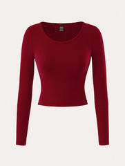 Solid Color Scoop Neck Tee