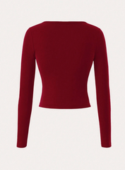 Solid Color Scoop Neck Tee