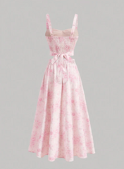 Vintage Floral Bow Knot Top and Skirt Set