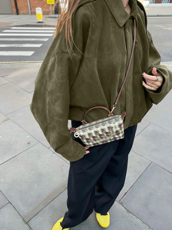 Regular Faux Suede Long Sleeve Casual Jacket