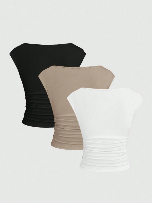 3pcs Fitted Short Sleeve Top