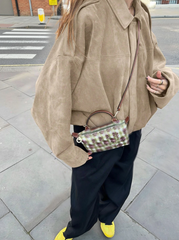 Regular Faux Suede Long Sleeve Casual Jacket