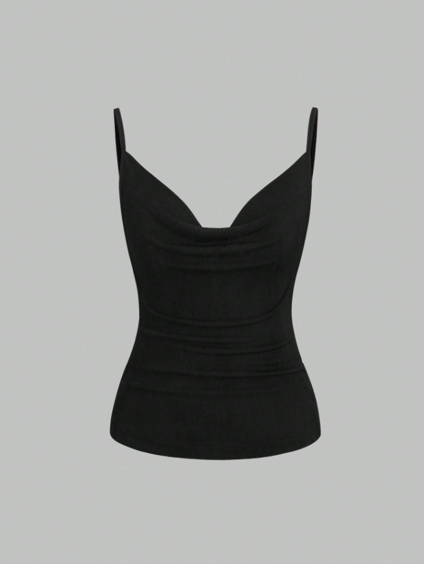 Backless Chain Detail Scoop Neck Camisole Top