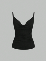 Backless Chain Detail Scoop Neck Camisole Top