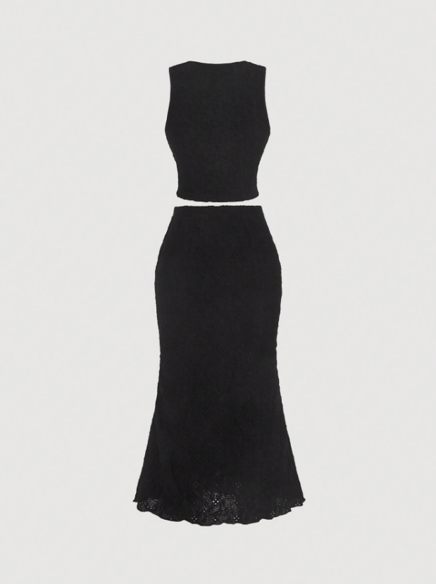 Tank Top And Maxi Skirt Elegant 2-Piece Set